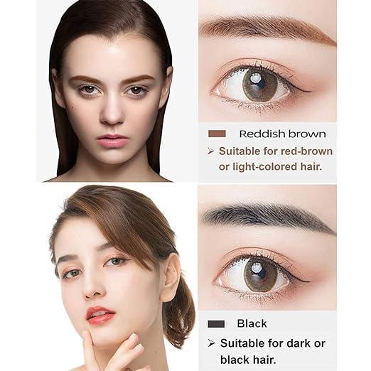Waterproof 4-Point Microblading Eyebrow Pen with Fork Tip Applicator
