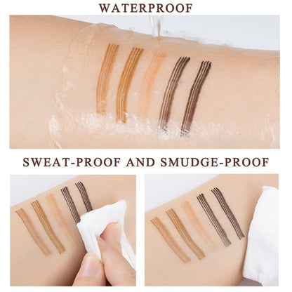 Waterproof 4-Point Microblading Eyebrow Pen with Fork Tip Applicator