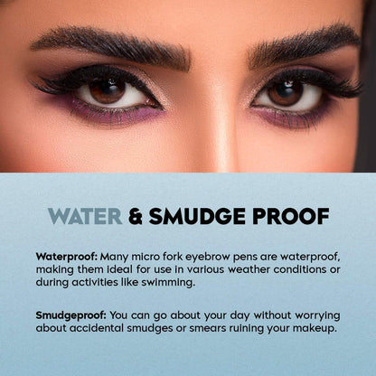 Waterproof 4-Point Microblading Eyebrow Pen with Fork Tip Applicator