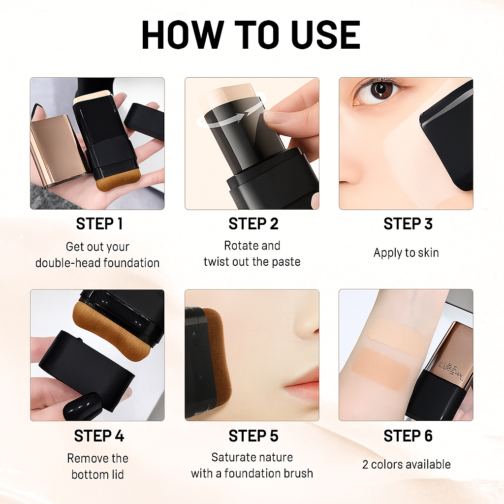 Korean 2 in 1 Glass Skin Foundation Stick (Imported Skincare)